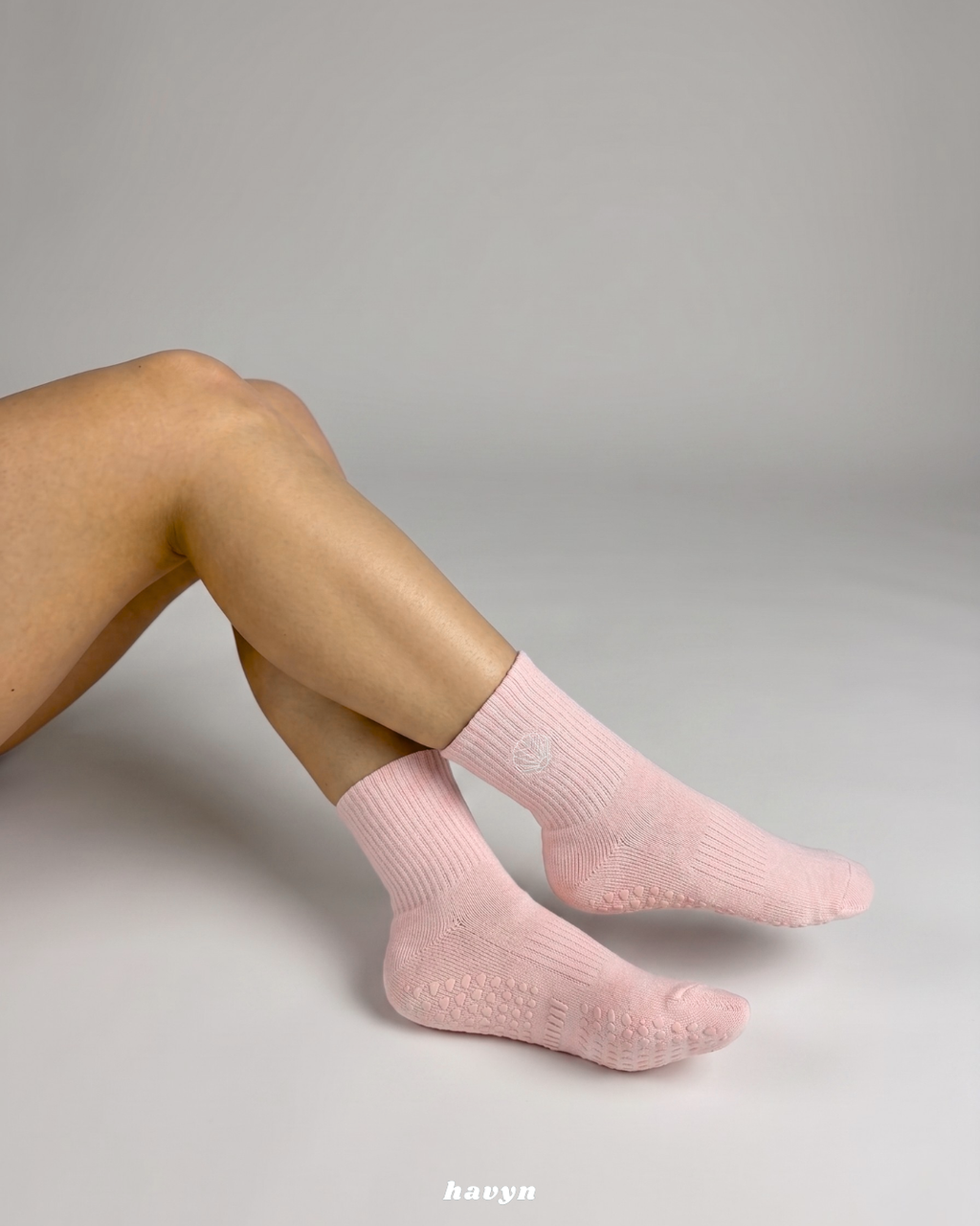 Crew Non Slip Grip Socks (V2) - Seashell Pink
