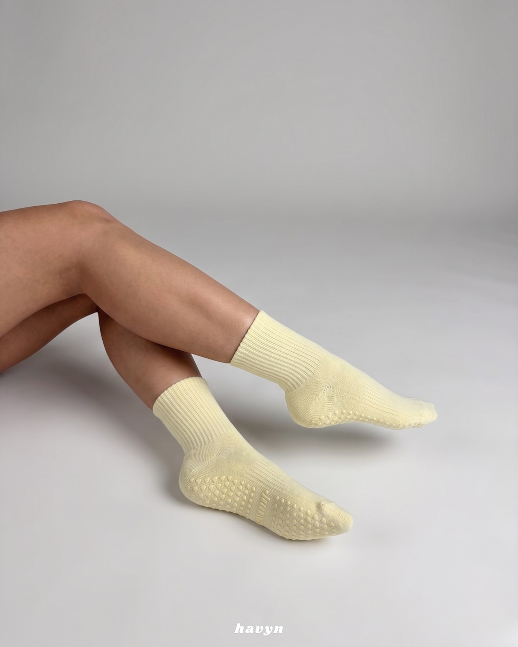 Crew Non Slip Grip Socks (V2) - Butter Yellow
