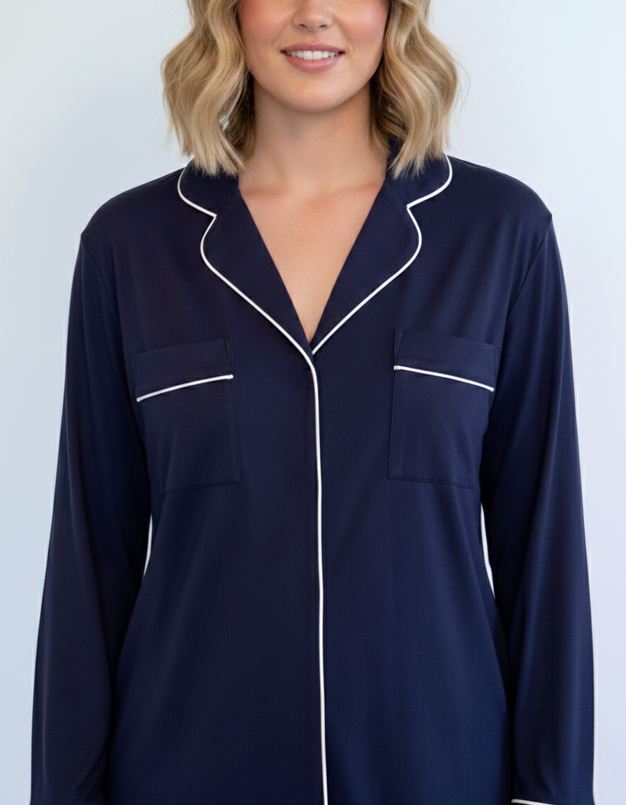 Women's Relaxed Long Sleeve Bamboo Pajama Set