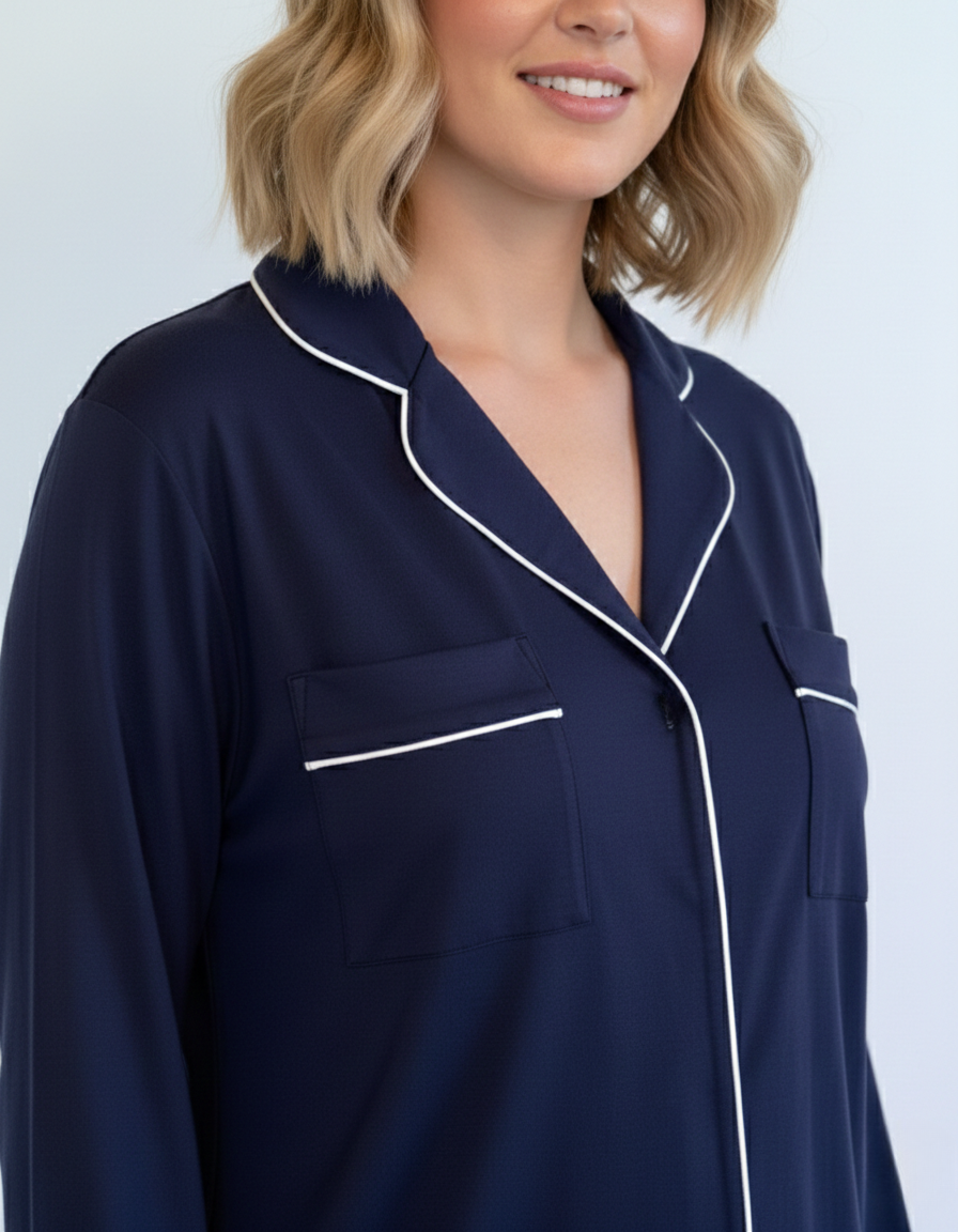 Women's Relaxed Long Sleeve Bamboo Pajama Set