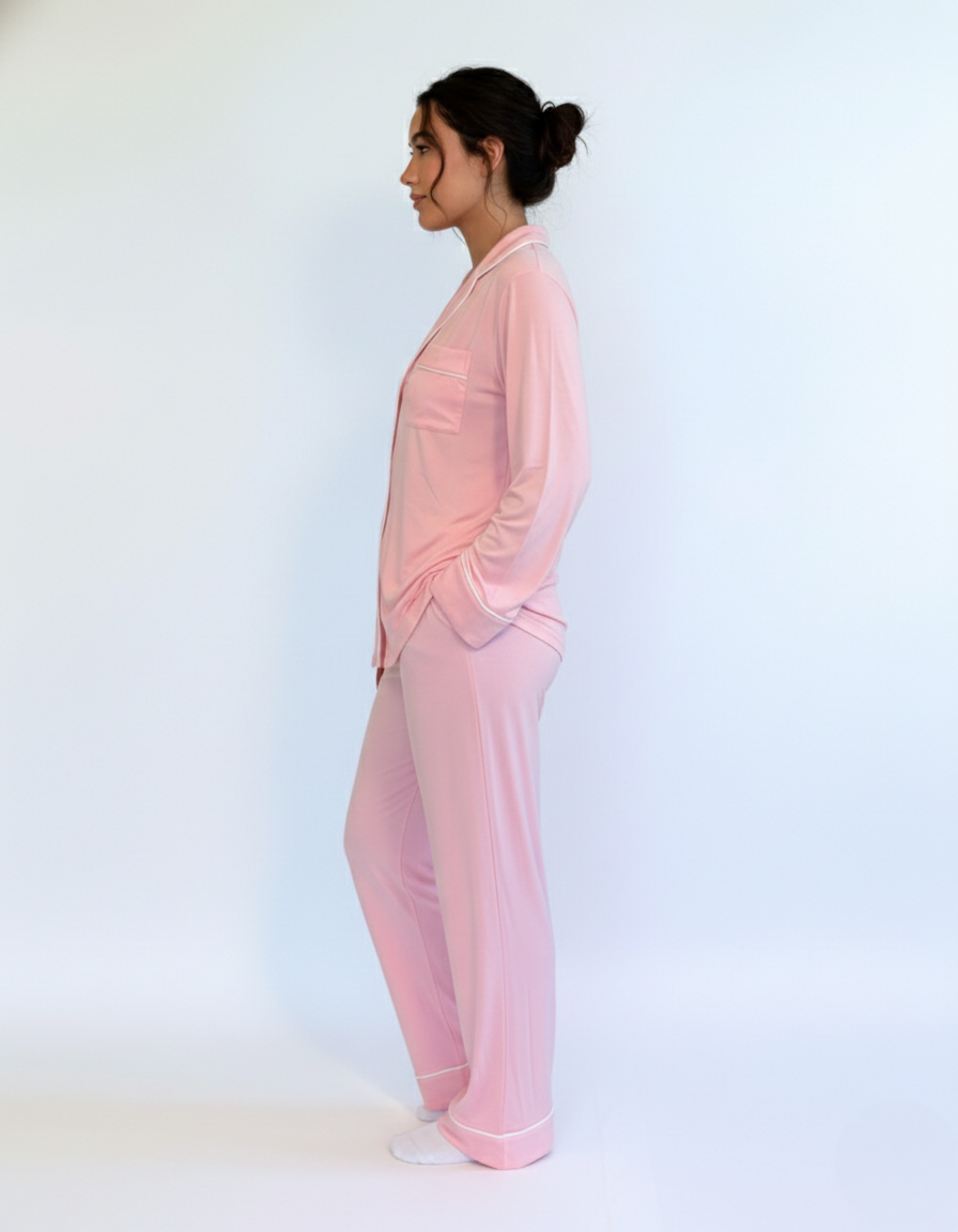 Women's Relaxed Long Sleeve Bamboo Pajama Set