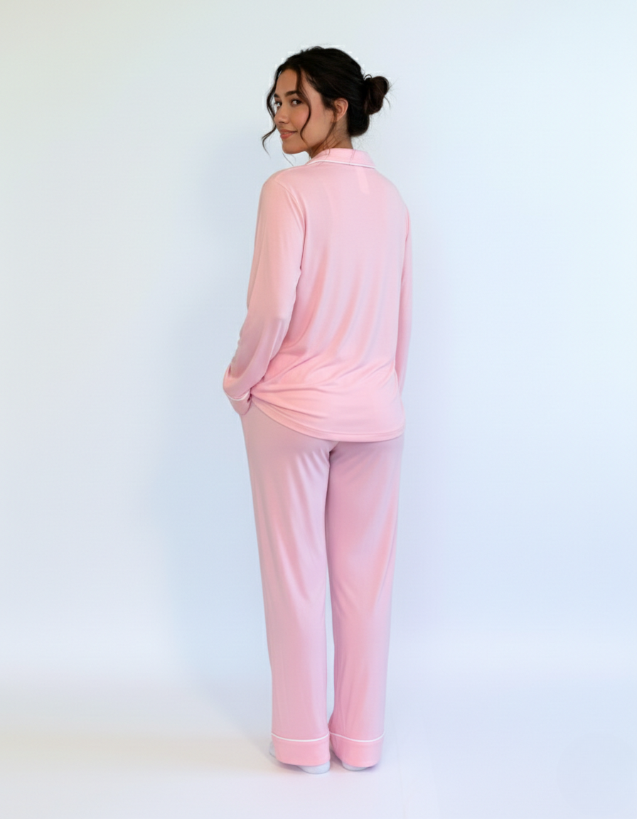 Women's Relaxed Long Sleeve Bamboo Pajama Set
