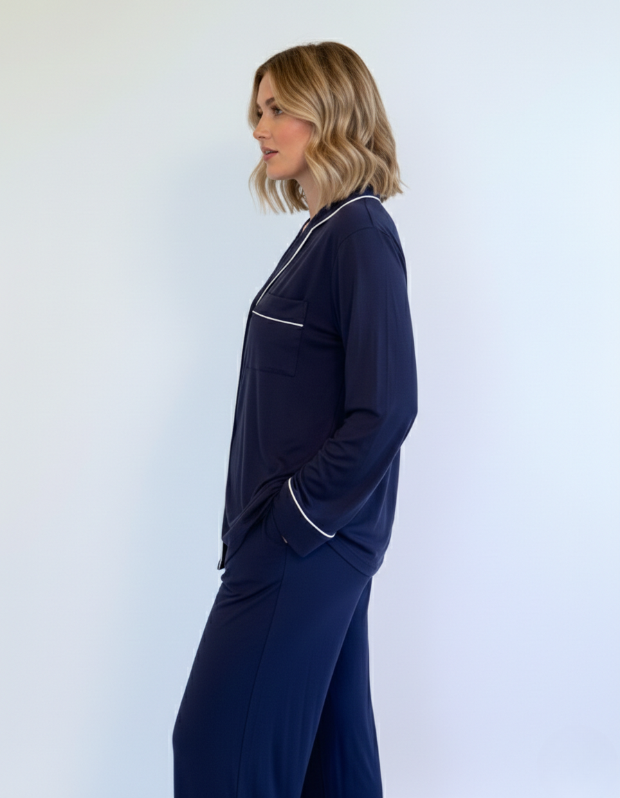 Women's Relaxed Long Sleeve Bamboo Pajama Set