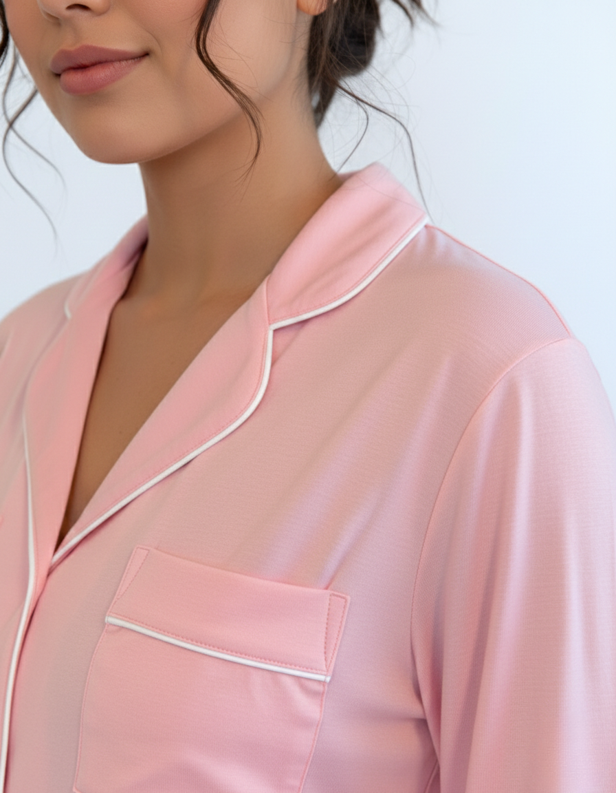 Women's Relaxed Long Sleeve Bamboo Pajama Set