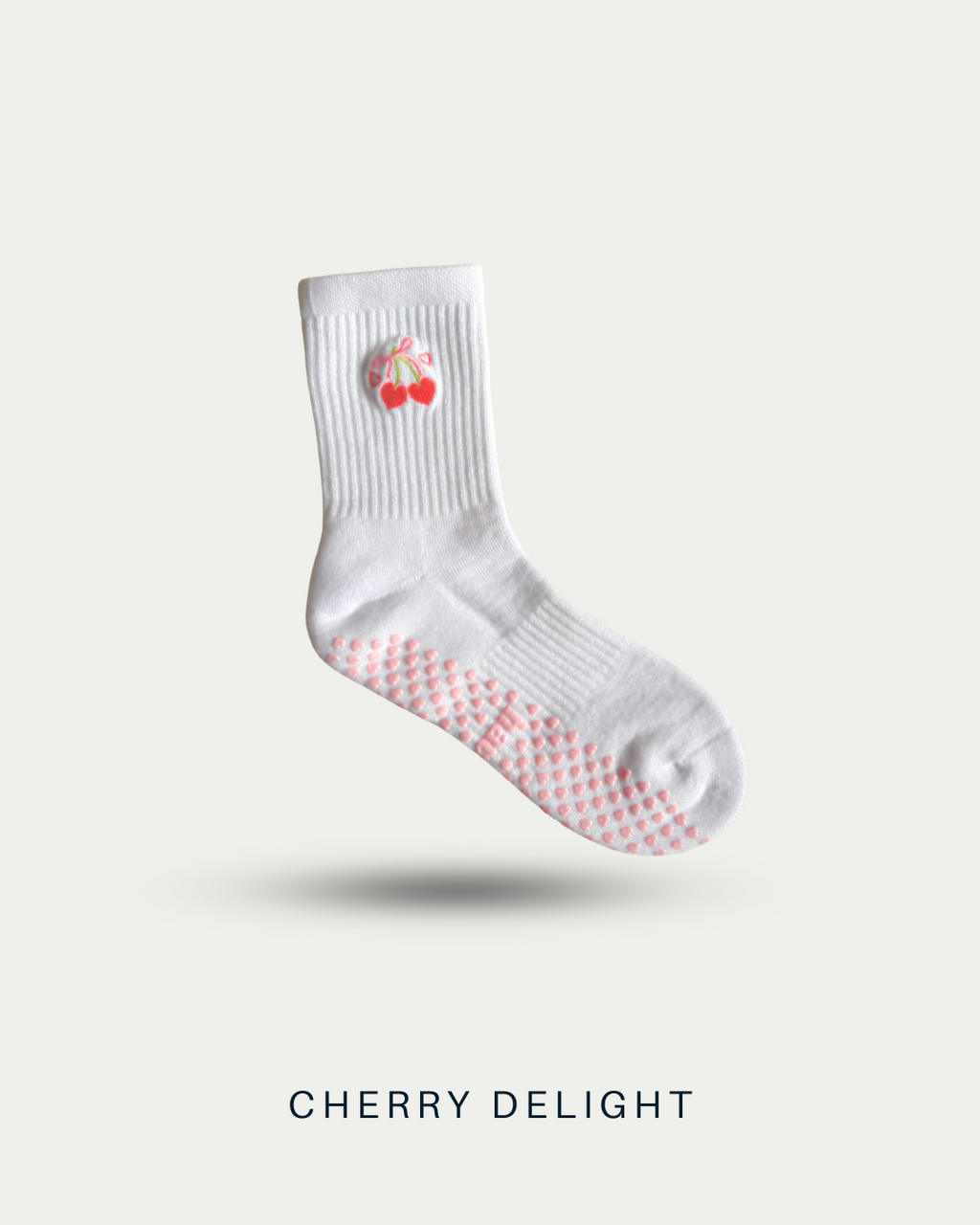Crew Non Slip Grip Socks - Cherry Delight