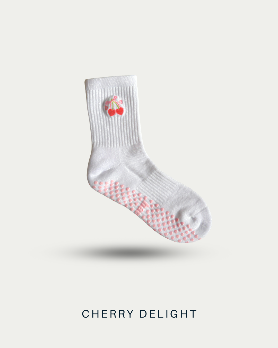 Crew Non Slip Grip Socks (V1) - Cherry Delight