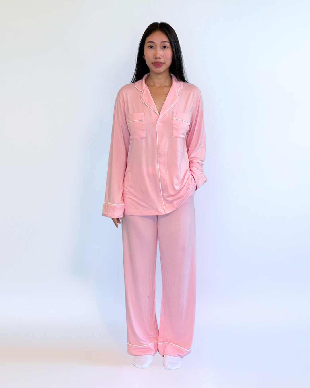 Women's Relaxed Long Sleeve Bamboo Pajama Set