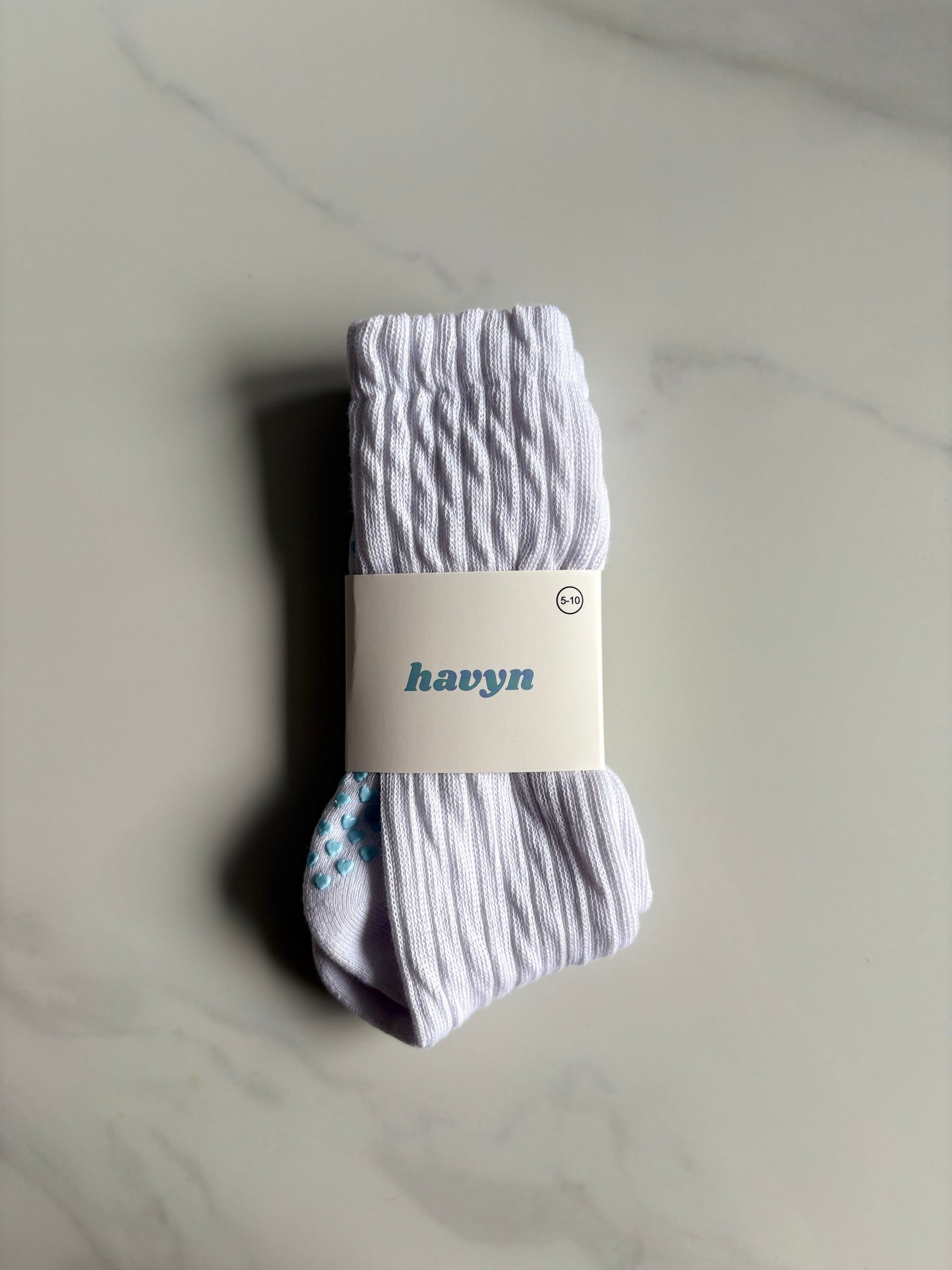 Slouchy Crew Non Slip Grip Socks - Blue Havyn