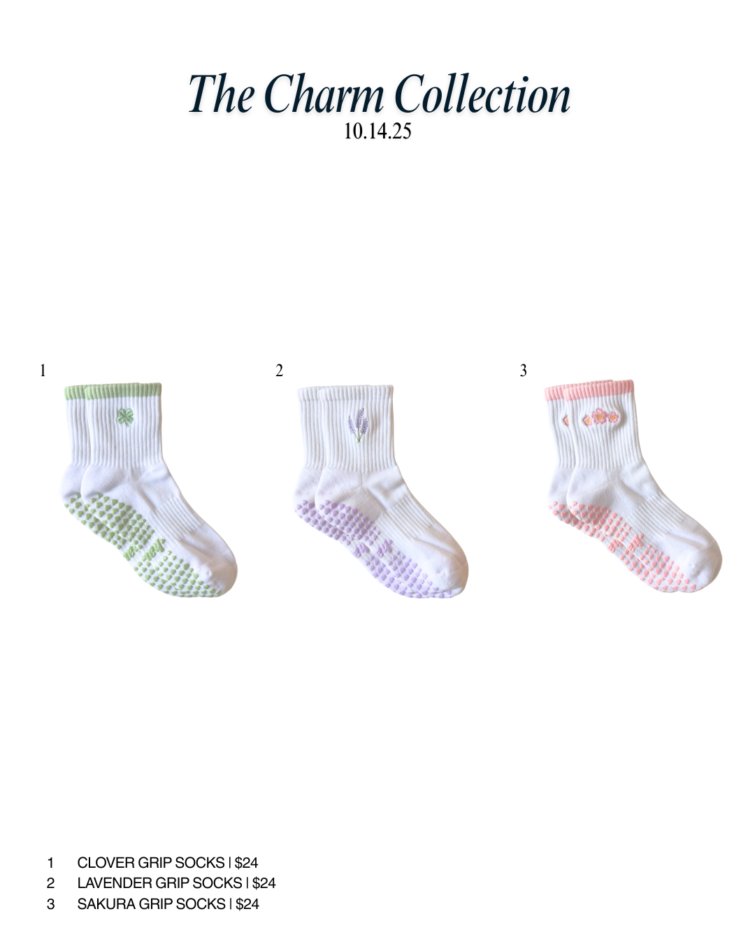 Grip Socks: Charm Collection 3-Pack