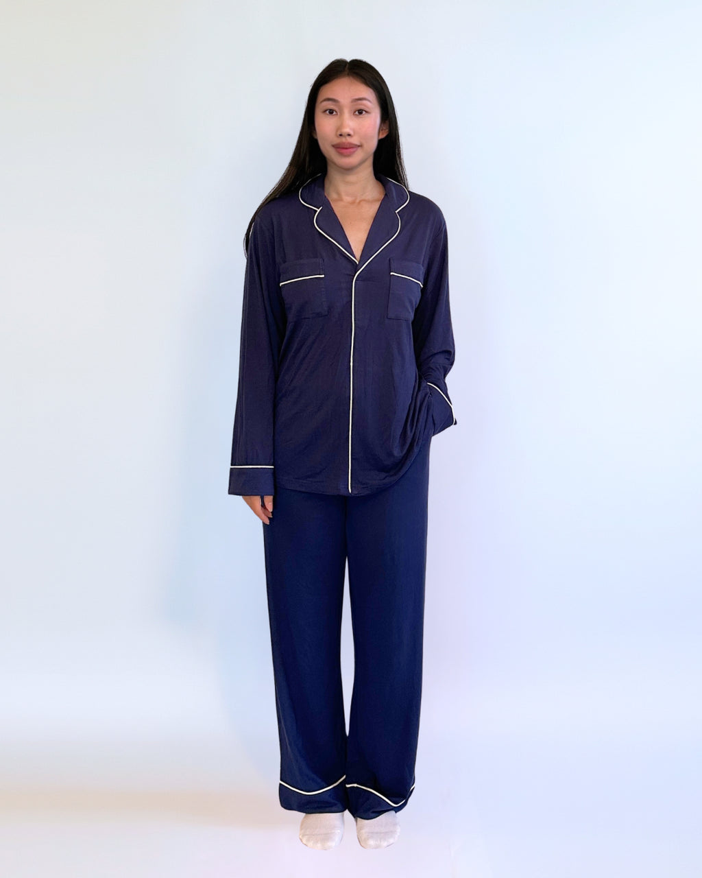 Women's Relaxed Long Sleeve Bamboo Pajama Set