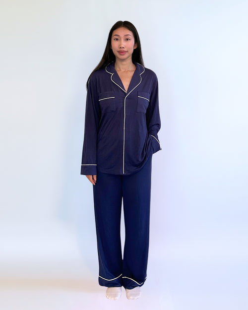 Women's Relaxed Long Sleeve Bamboo Pajama Set