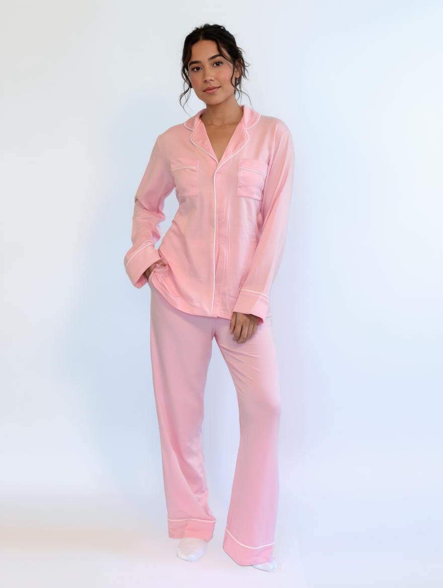 Women's Relaxed Long Sleeve Bamboo Pajama Set